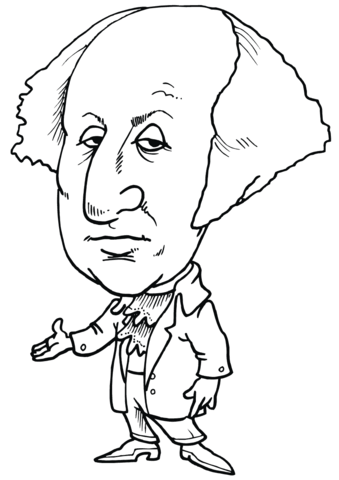 George Washington Caricature Coloring Page